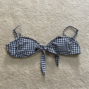 old navy gingham bikini top with tie front